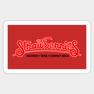 Strawberries Music Retro Store Sticker